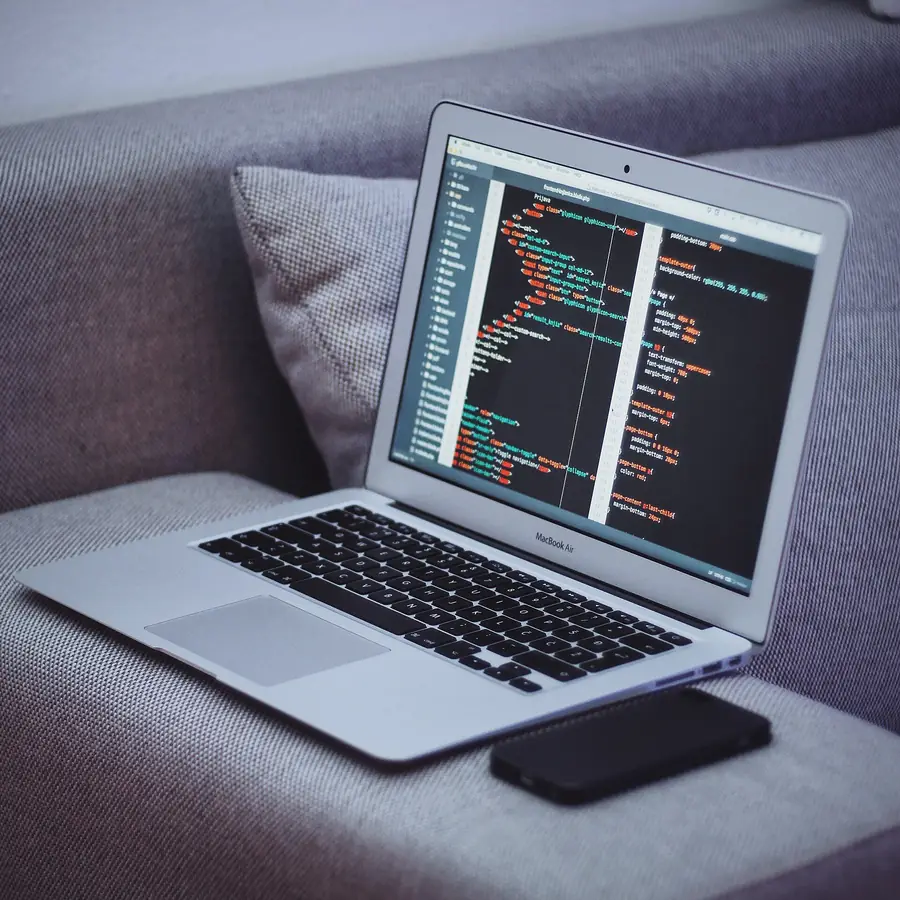 Laptop screen showing code
